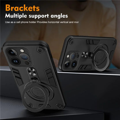 For iPhone 14 Pro Case Rotatable Kickstand PC+TPU Drop Protection Phone Cover
