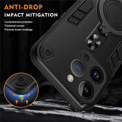 For iPhone 14 Pro Case Rotatable Kickstand PC+TPU Drop Protection Phone Cover