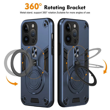 For iPhone 14 Pro Case Rotatable Kickstand PC+TPU Drop Protection Phone Cover