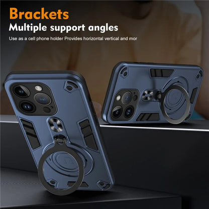 For iPhone 14 Pro Case Rotatable Kickstand PC+TPU Drop Protection Phone Cover