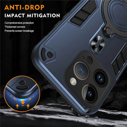 For iPhone 14 Pro Case Rotatable Kickstand PC+TPU Drop Protection Phone Cover