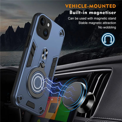 For iPhone 14 Case Rotatable Kickstand PC+TPU Drop Protection Phone Cover