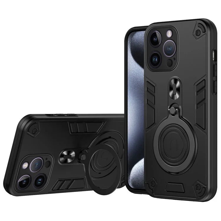 For iPhone 14 Pro Max Case Rotatable Kickstand PC+TPU Drop Protection Phone Cover