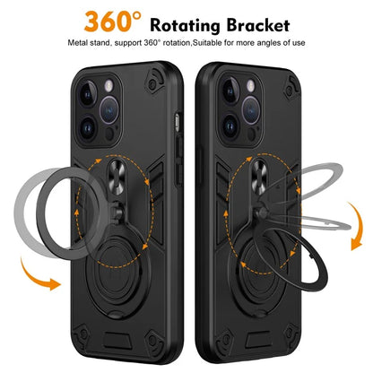 For iPhone 14 Pro Max Case Rotatable Kickstand PC+TPU Drop Protection Phone Cover