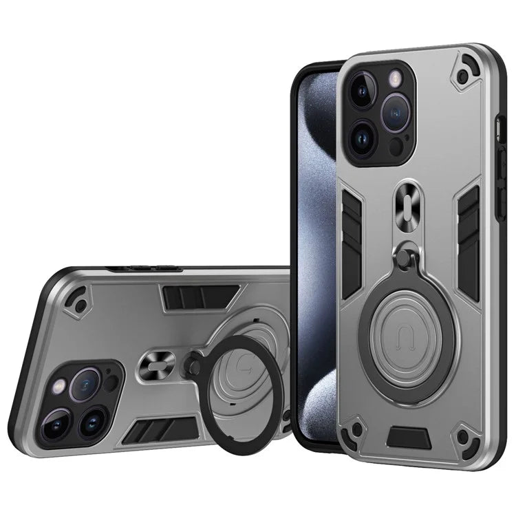 For iPhone 14 Pro Max Case Rotatable Kickstand PC+TPU Drop Protection Phone Cover