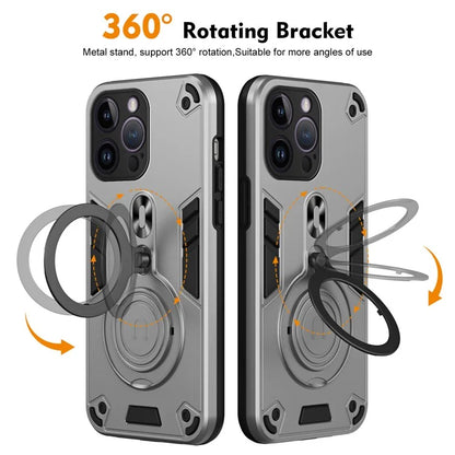 For iPhone 14 Pro Max Case Rotatable Kickstand PC+TPU Drop Protection Phone Cover