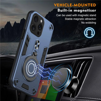 For iPhone 15 Pro Max Case Rotatable Kickstand PC+TPU Drop Protection Phone Cover