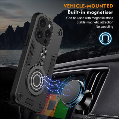 For iPhone 15 Pro Case Rotatable Kickstand PC+TPU Drop Protection Phone Cover