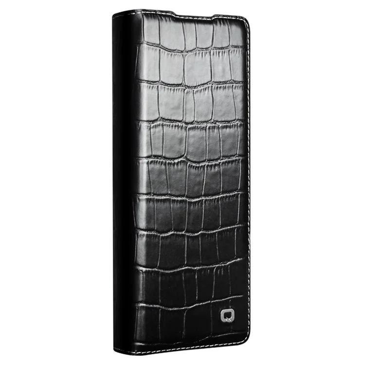 QIALINO For Samsung Galaxy Z Fold6 5G Case Crocodile Texture Genuine Cow Leather Flip Phone Cover