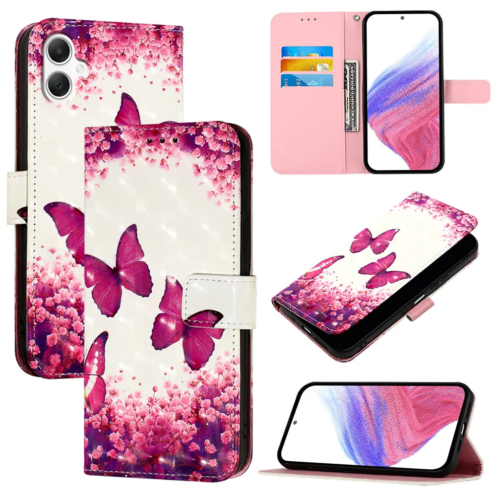 For Samsung Galaxy A06 Leather Case YB Pattern Printing Leather Series-2 Pattern Printing Wallet Stand Cover