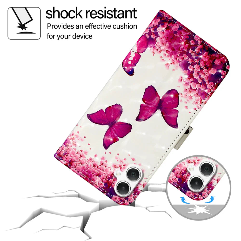 For Samsung Galaxy A06 Leather Case YB Pattern Printing Leather Series-2 Pattern Printing Wallet Stand Cover