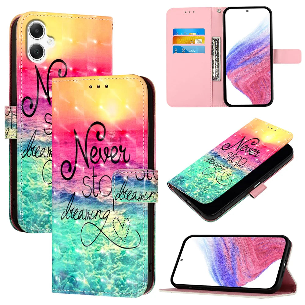 For Samsung Galaxy A06 Leather Case YB Pattern Printing Leather Series-2 Pattern Printing Wallet Stand Cover