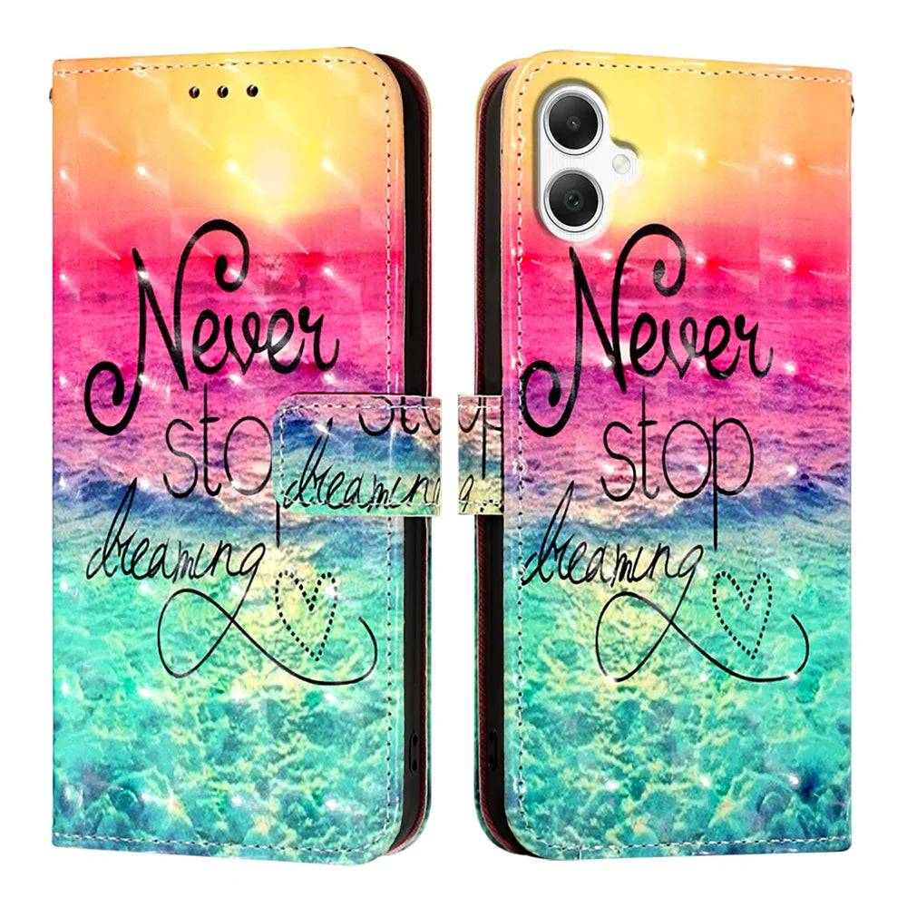For Samsung Galaxy A06 Leather Case YB Pattern Printing Leather Series-2 Pattern Printing Wallet Stand Cover