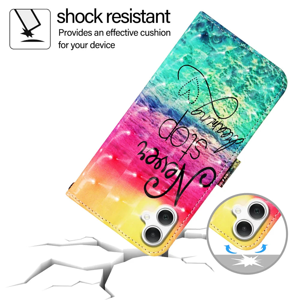 For Samsung Galaxy A06 Leather Case YB Pattern Printing Leather Series-2 Pattern Printing Wallet Stand Cover