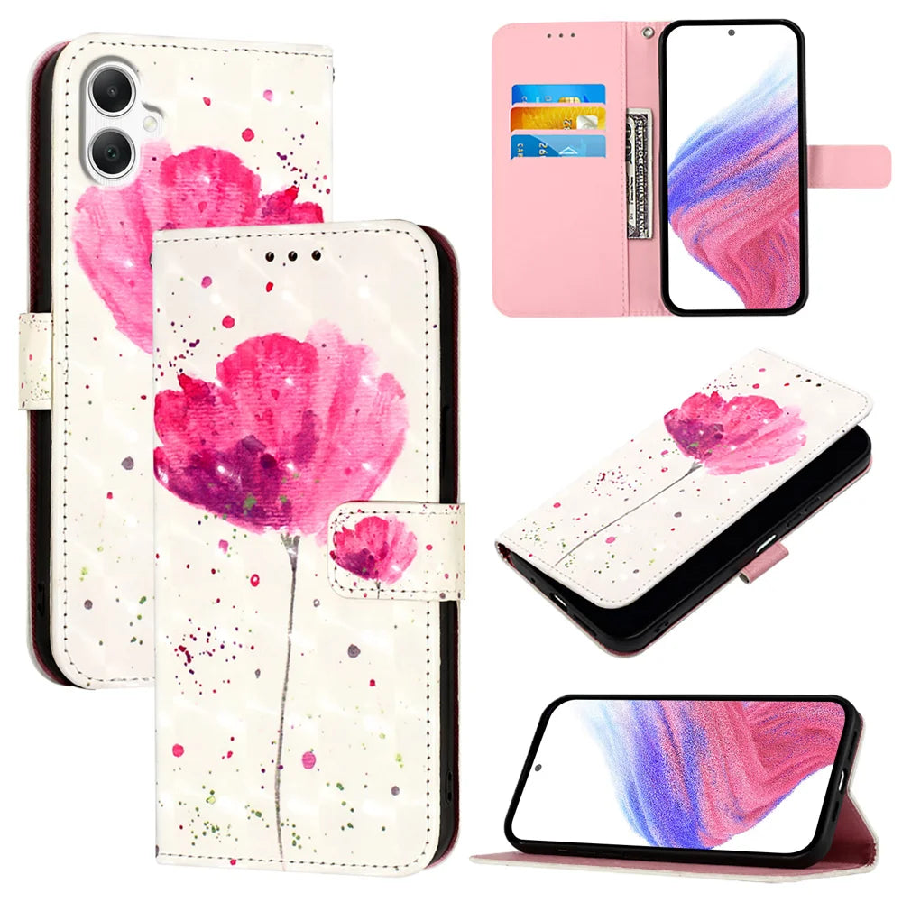 For Samsung Galaxy A06 Leather Case YB Pattern Printing Leather Series-2 Pattern Printing Wallet Stand Cover