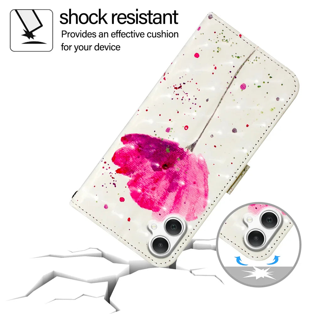 For Samsung Galaxy A06 Leather Case YB Pattern Printing Leather Series-2 Pattern Printing Wallet Stand Cover