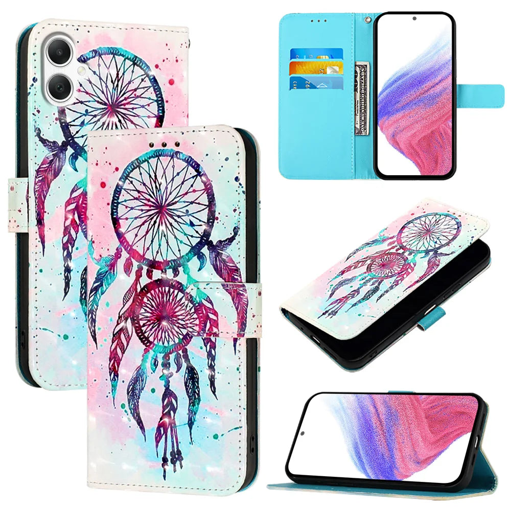 For Samsung Galaxy A06 Leather Case YB Pattern Printing Leather Series-2 Pattern Printing Wallet Stand Cover