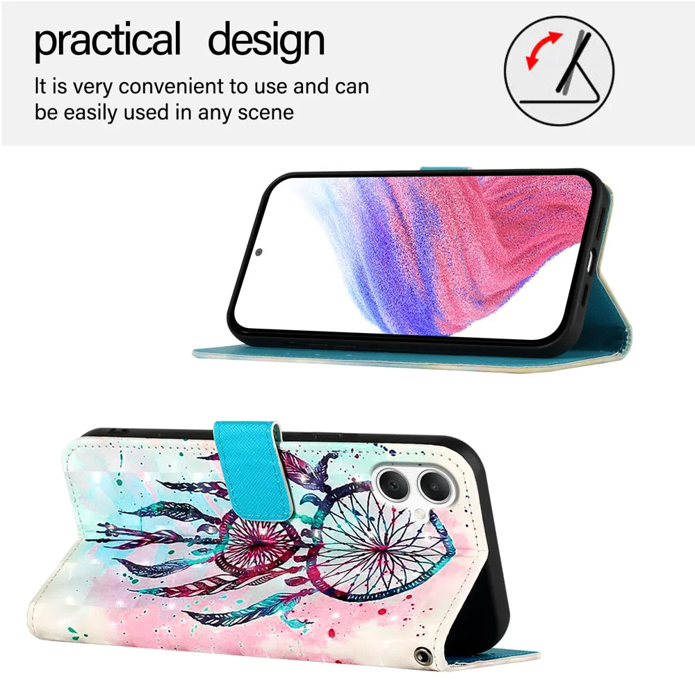 For Samsung Galaxy A06 Leather Case YB Pattern Printing Leather Series-2 Pattern Printing Wallet Stand Cover
