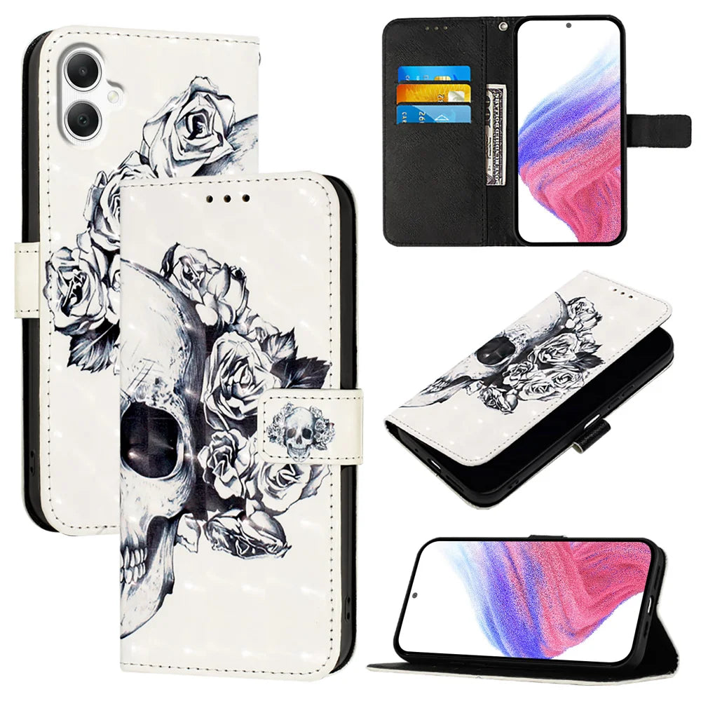For Samsung Galaxy A06 Leather Case YB Pattern Printing Leather Series-2 Pattern Printing Wallet Stand Cover