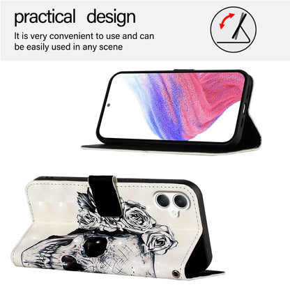 For Samsung Galaxy A06 Leather Case YB Pattern Printing Leather Series-2 Pattern Printing Wallet Stand Cover