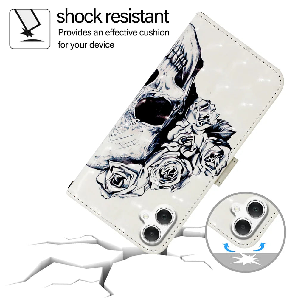 For Samsung Galaxy A06 Leather Case YB Pattern Printing Leather Series-2 Pattern Printing Wallet Stand Cover