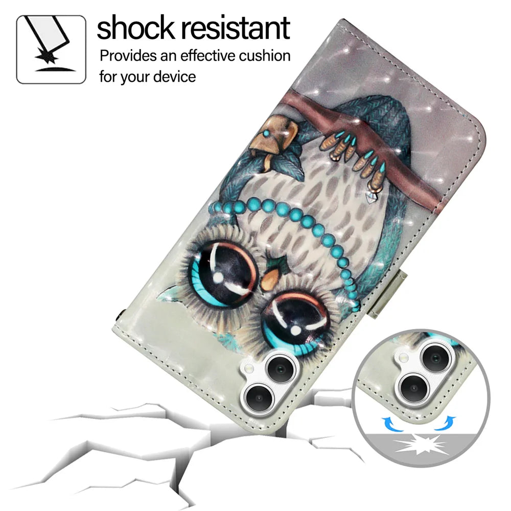 For Samsung Galaxy A06 Leather Case YB Pattern Printing Leather Series-2 Pattern Printing Wallet Stand Cover