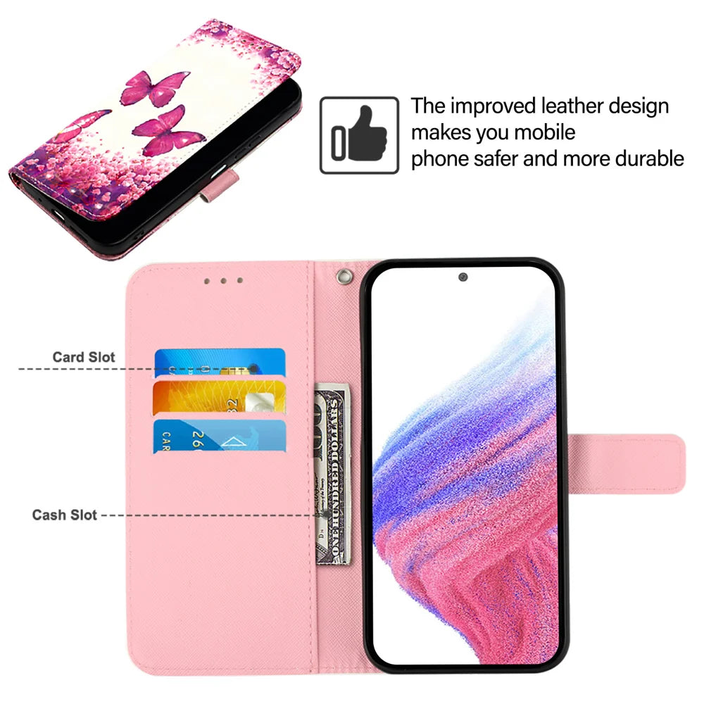 For Samsung Galaxy A16 5G Leather Case YB Pattern Printing Leather Series-2 Pattern Printing Wallet Stand Cover