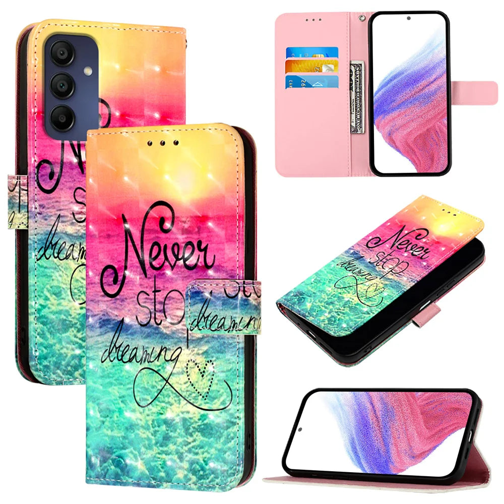 For Samsung Galaxy A16 5G Leather Case YB Pattern Printing Leather Series-2 Pattern Printing Wallet Stand Cover
