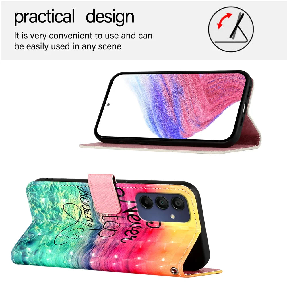 For Samsung Galaxy A16 5G Leather Case YB Pattern Printing Leather Series-2 Pattern Printing Wallet Stand Cover