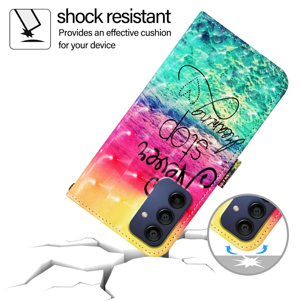 For Samsung Galaxy A16 5G Leather Case YB Pattern Printing Leather Series-2 Pattern Printing Wallet Stand Cover