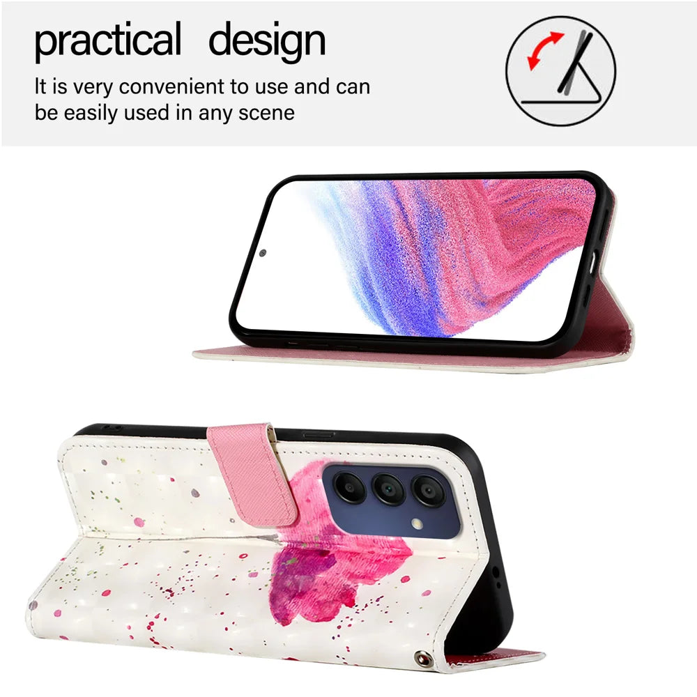 For Samsung Galaxy A16 5G Leather Case YB Pattern Printing Leather Series-2 Pattern Printing Wallet Stand Cover