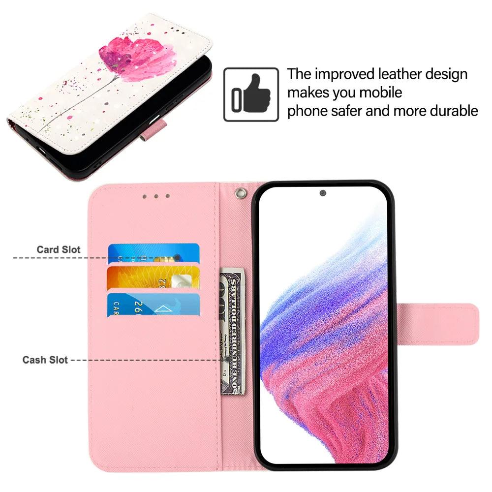 For Samsung Galaxy A16 5G Leather Case YB Pattern Printing Leather Series-2 Pattern Printing Wallet Stand Cover