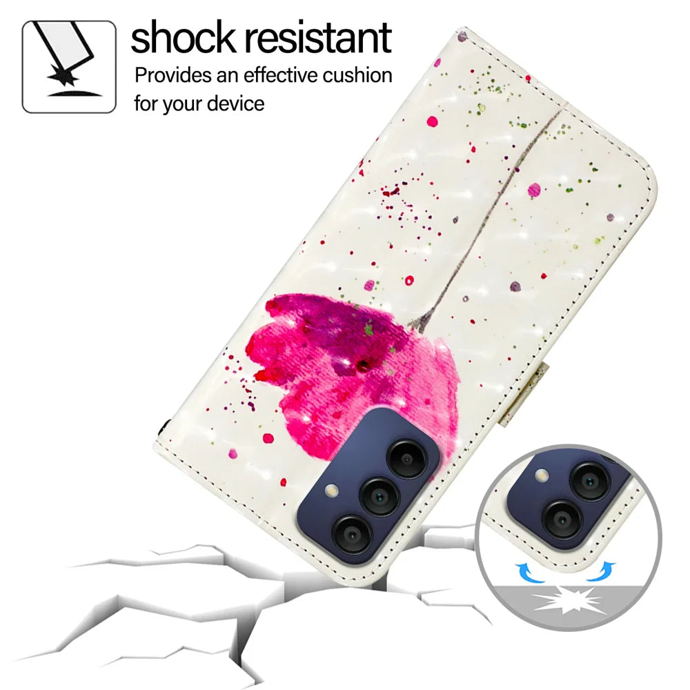 For Samsung Galaxy A16 5G Leather Case YB Pattern Printing Leather Series-2 Pattern Printing Wallet Stand Cover