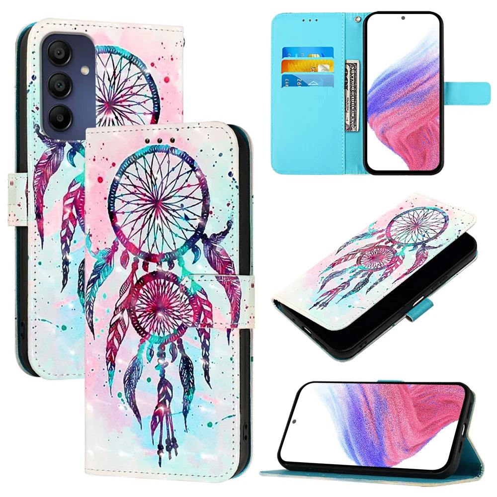 For Samsung Galaxy A16 5G Leather Case YB Pattern Printing Leather Series-2 Pattern Printing Wallet Stand Cover