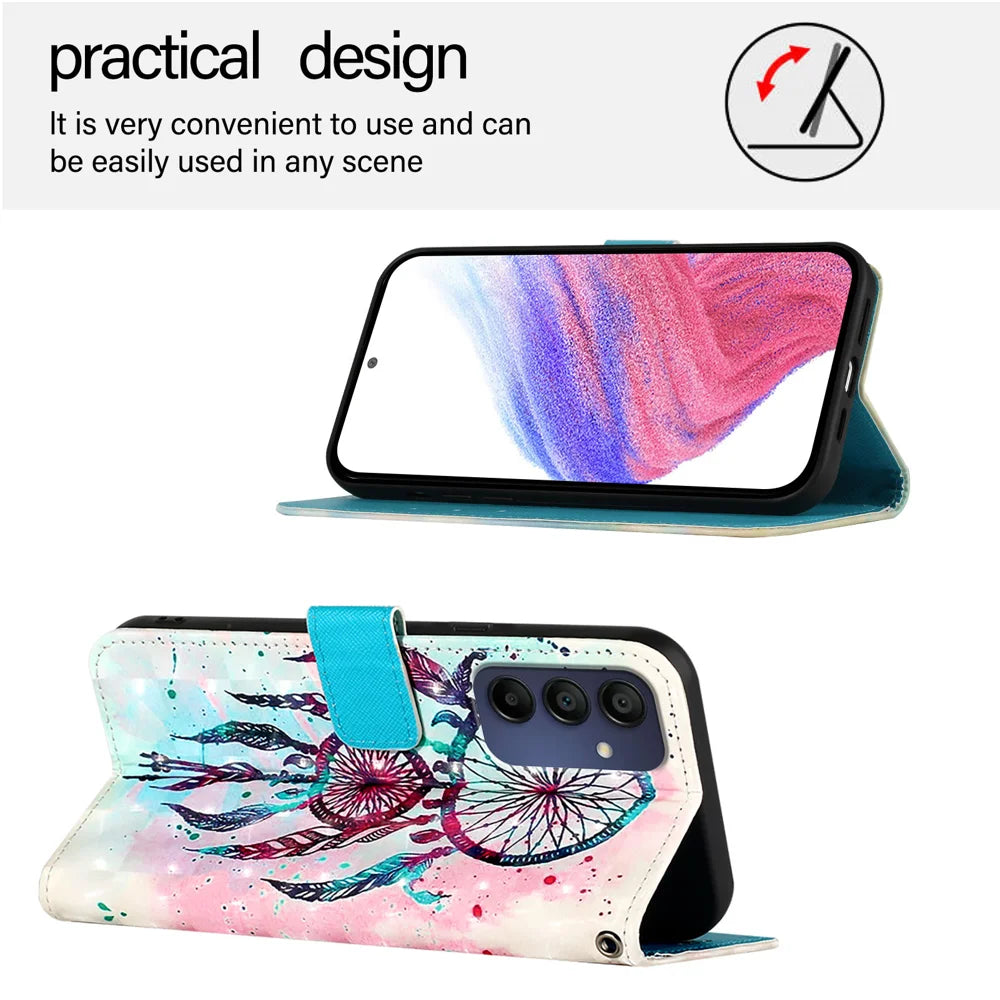 For Samsung Galaxy A16 5G Leather Case YB Pattern Printing Leather Series-2 Pattern Printing Wallet Stand Cover