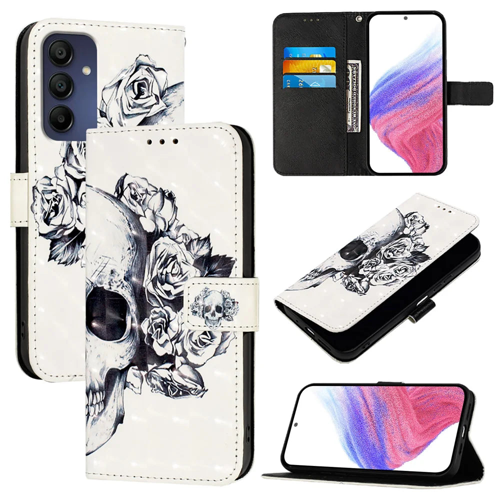 For Samsung Galaxy A16 5G Leather Case YB Pattern Printing Leather Series-2 Pattern Printing Wallet Stand Cover
