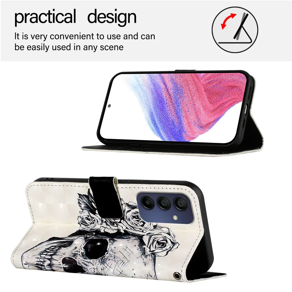 For Samsung Galaxy A16 5G Leather Case YB Pattern Printing Leather Series-2 Pattern Printing Wallet Stand Cover