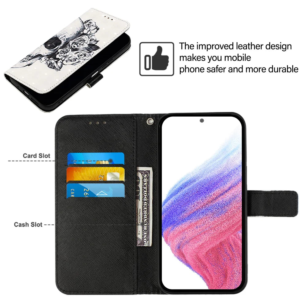For Samsung Galaxy A16 5G Leather Case YB Pattern Printing Leather Series-2 Pattern Printing Wallet Stand Cover