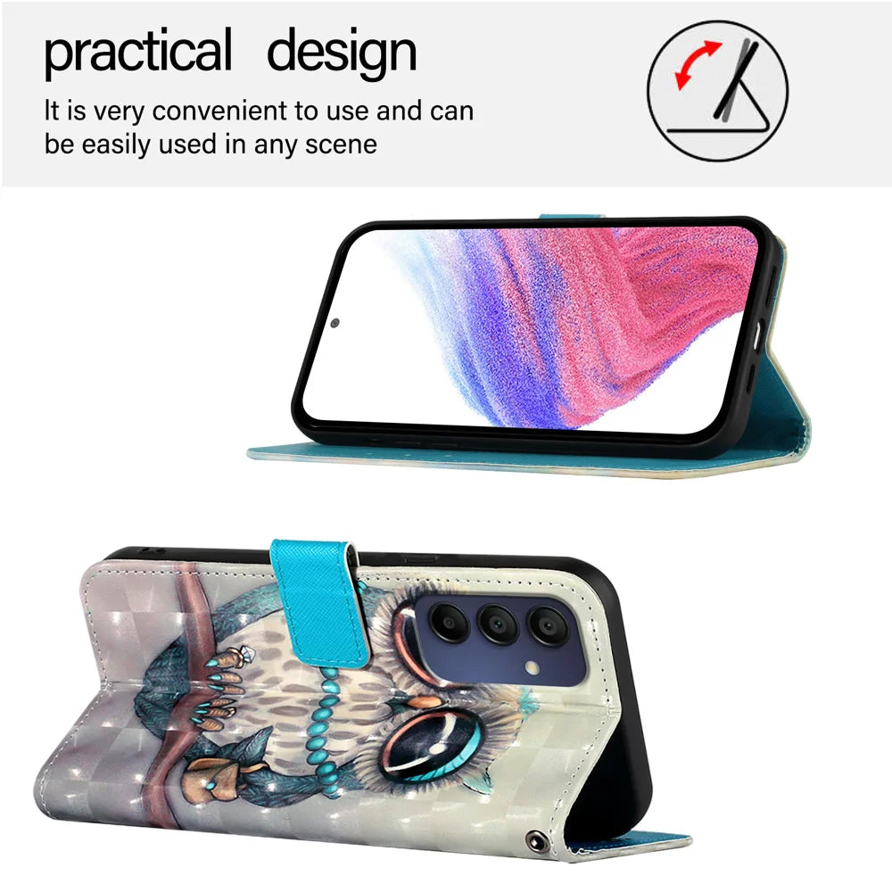 For Samsung Galaxy A16 5G Leather Case YB Pattern Printing Leather Series-2 Pattern Printing Wallet Stand Cover
