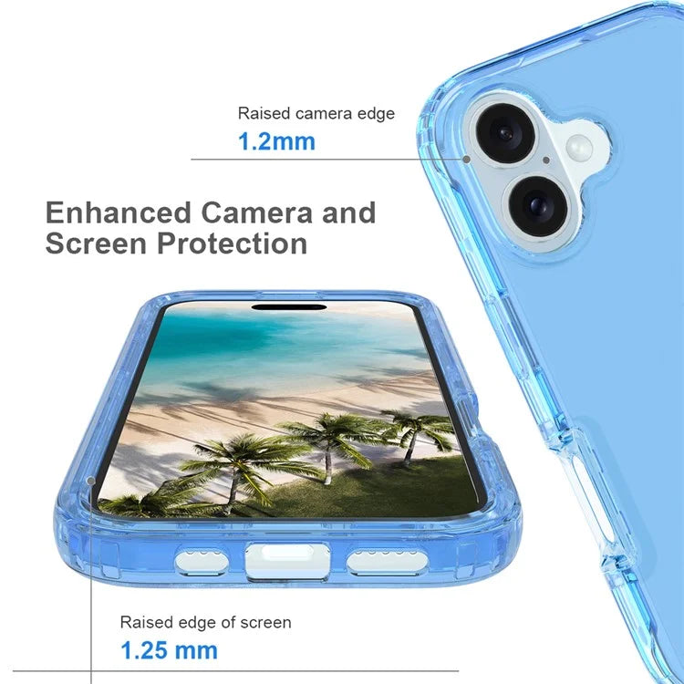 For iPhone 16 Plus Case Shockproof TPU+PC Hybrid Phone Cover