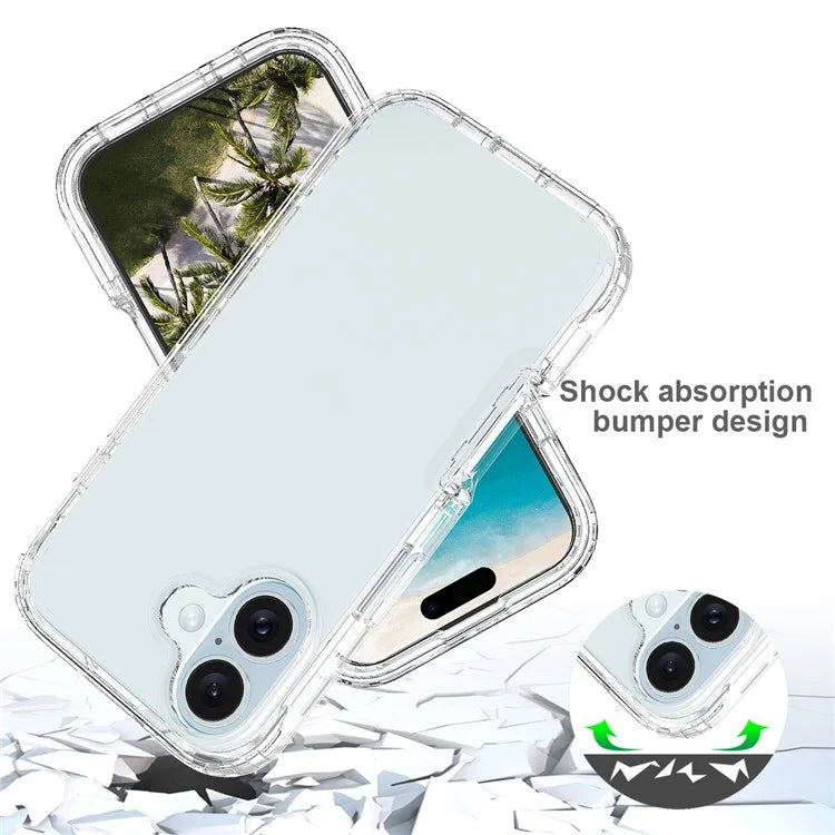 For iPhone 16 Plus Case Shockproof TPU+PC Hybrid Phone Cover