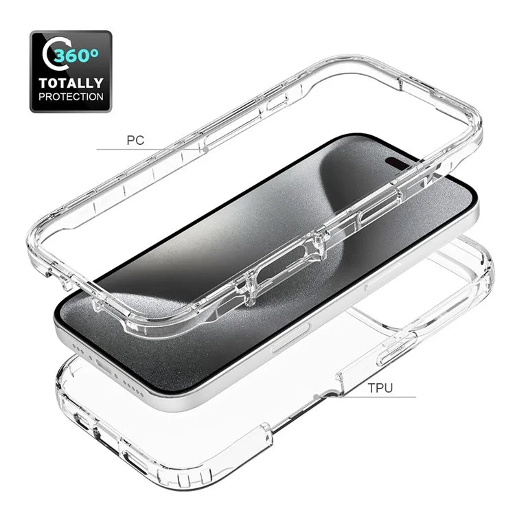 For iPhone 16 Pro Case Shockproof TPU+PC Hybrid Phone Cover