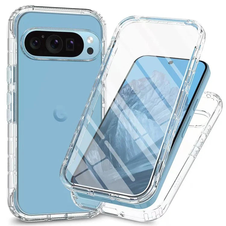 For Google Pixel 9 / 9 Pro Case TPU+PC Full Protection Shockproof Phone Cover with PET Screen Guard
