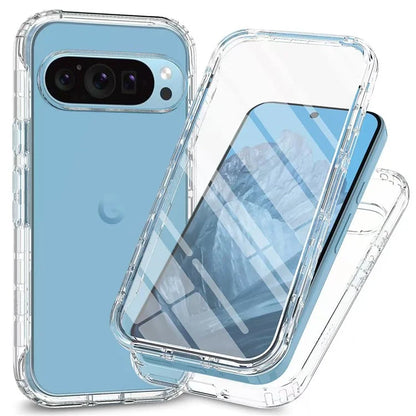 For Google Pixel 9 / 9 Pro Case TPU+PC Full Protection Shockproof Phone Cover with PET Screen Guard
