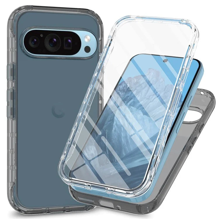For Google Pixel 9 / 9 Pro Case TPU+PC Full Protection Shockproof Phone Cover with PET Screen Guard