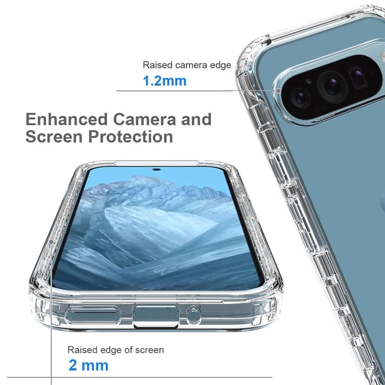 For Google Pixel 9 / 9 Pro Case TPU+PC Full Protection Shockproof Phone Cover with PET Screen Guard