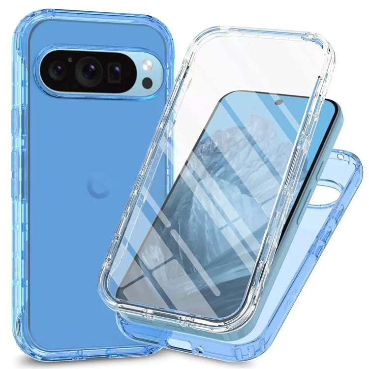 For Google Pixel 9 / 9 Pro Case TPU+PC Full Protection Shockproof Phone Cover with PET Screen Guard