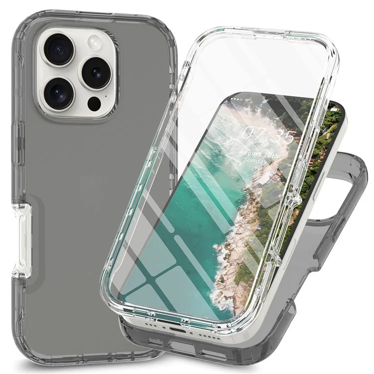 For iPhone 16 Pro Max Case TPU+PC Full Protection Shockproof Phone Cover with PET Screen Guard