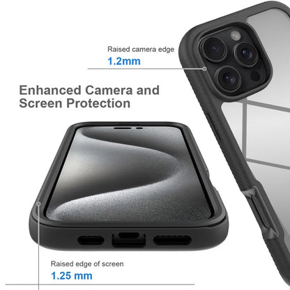 For iPhone 16 Pro Max Magnetic Case PC+TPU Phone Cover with PET Screen Film All-Around Protection