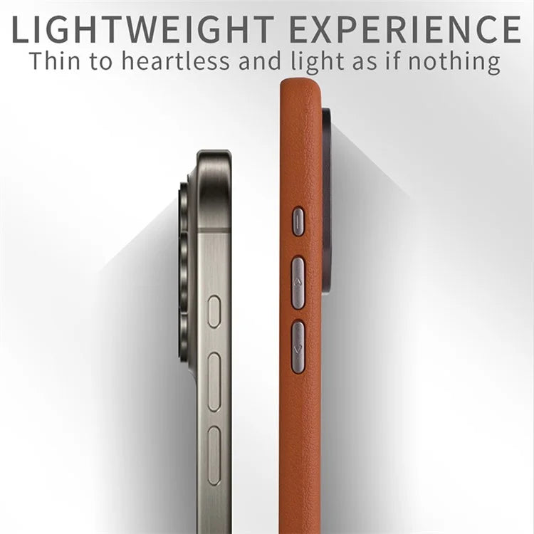 For iPhone 16 Pro Max Case Anti-Drop PU+TPU Phone Cover with Metal Buttons, Metal Lens Frame